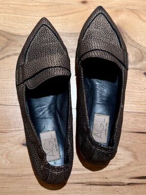 AGL Animal Print Pointed Loafers for Women size 37 1/2.